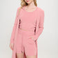 Soft & Comfortable Ribbed Knit Set: Tank, Shorts, Cardigan (75% Polyester/25% Spandex)