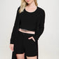 Soft & Comfortable Ribbed Knit Set: Tank, Shorts, Cardigan (75% Polyester/25% Spandex)