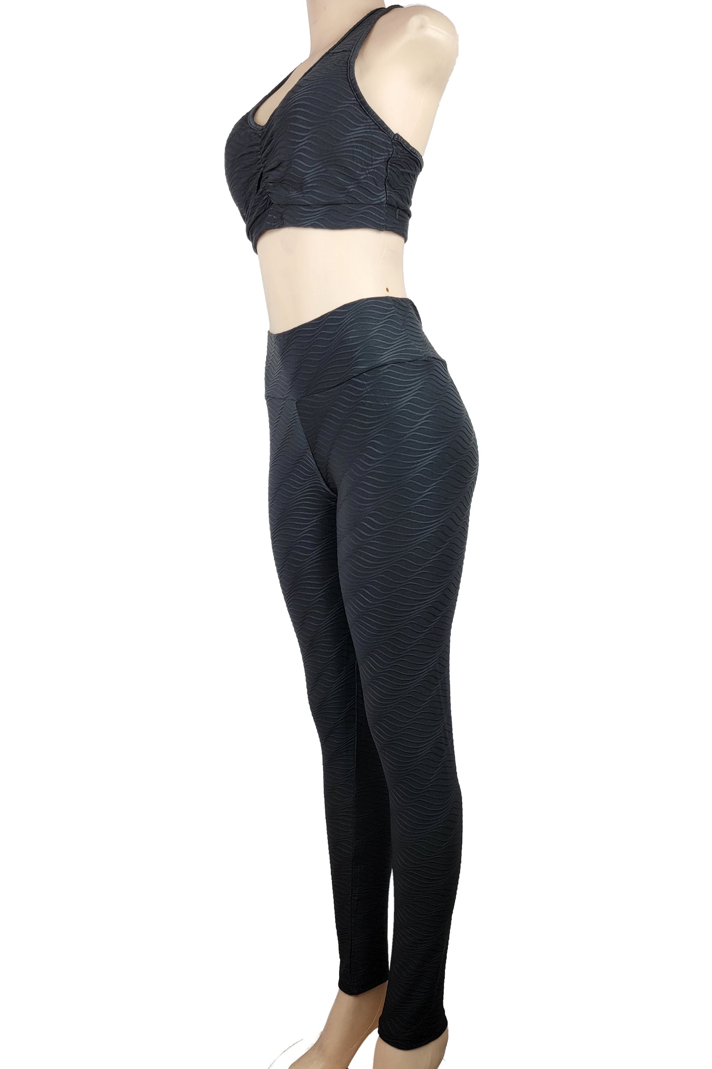 Womens Activewear Sports Yoga 2 Piece Set Good Stretch Fabric Leggings