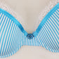 Womens Stripe Pattern Underwire Bra Button 6 Pack Lingerie 32B 34B 36B 38B