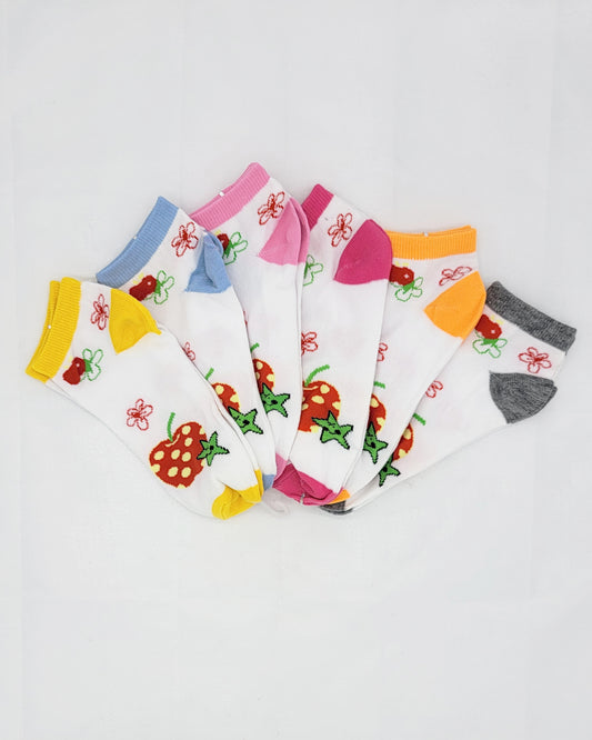 12 Pack La Vida Strawberry and flowers Socks