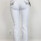 Women's White Embroidered Wing Design Jeans