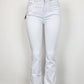 Women's White Embroidered Wing Design Jeans