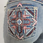 Women's Western Inspired Embroidery Blue Jeans