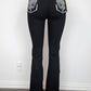 Women's Embroidered Design Black Jeans