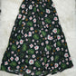 Black Floral Sheer Maxi Skirt with Side Slit, Stretchy Waist & Tie