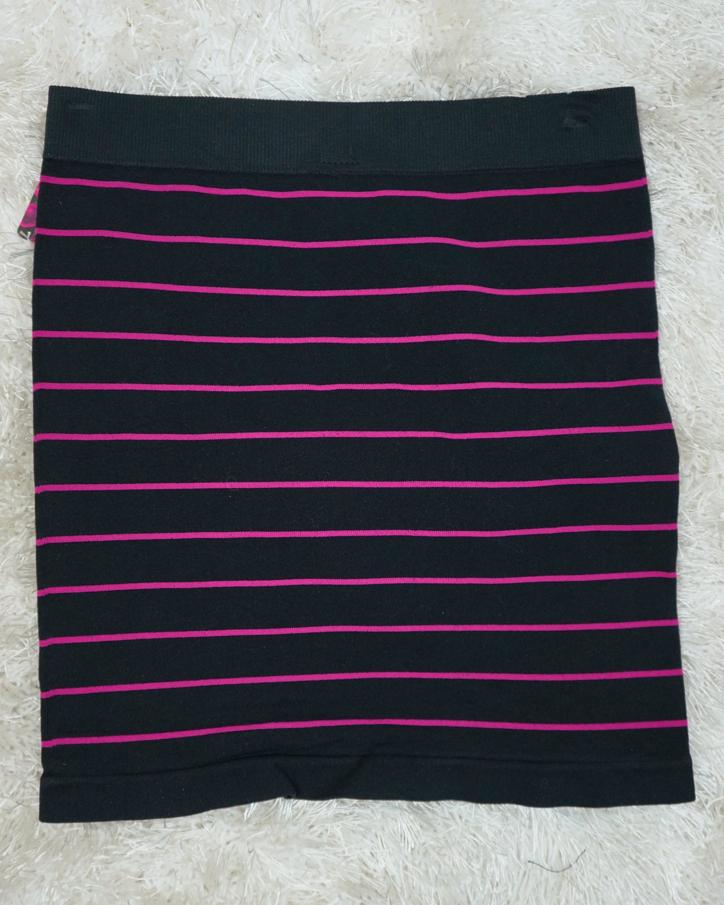 Comfy Stretch! White/Black OR Pink Striped Skirt (One Size)