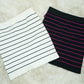 Comfy Stretch! White/Black OR Pink Striped Skirt (One Size)