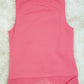 Pink Sleeveless Blouse with Layered Hem & Diamond Pattern Texture