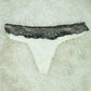 Luxurious Lace Thong - Cream with Black Detailing (Stretchy 85% Nylon 15% Spandex)