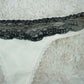 Luxurious Lace Thong - Cream with Black Detailing (Stretchy 85% Nylon 15% Spandex)