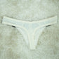 Luxurious Lace Thong - Cream with Black Detailing (Stretchy 85% Nylon 15% Spandex)