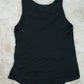 Bling Rhinestone Texas Black Tank Top - Sleeveless Drop Cut Comfort (Cotton Poly Spandex Blend)