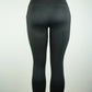 Black High-Waist Compression Legging with 3 Hook Closure & Side Pockets (Long)