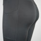 Black High-Waist Compression Legging with 3 Hook Closure & Side Pockets (Long)