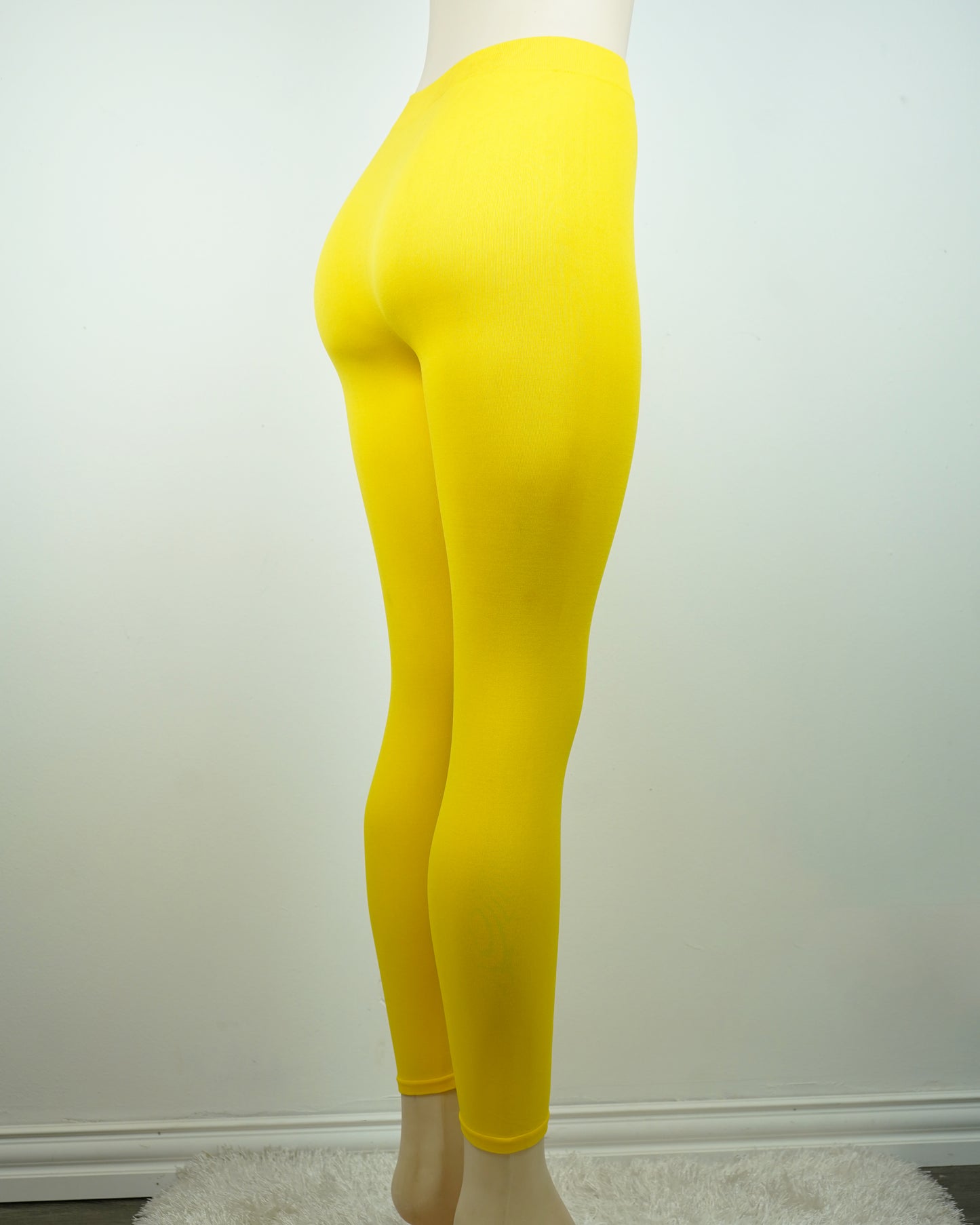 Sunshine Yellow Yoga Leggings - High-Stretch Nylon Spandex One Size