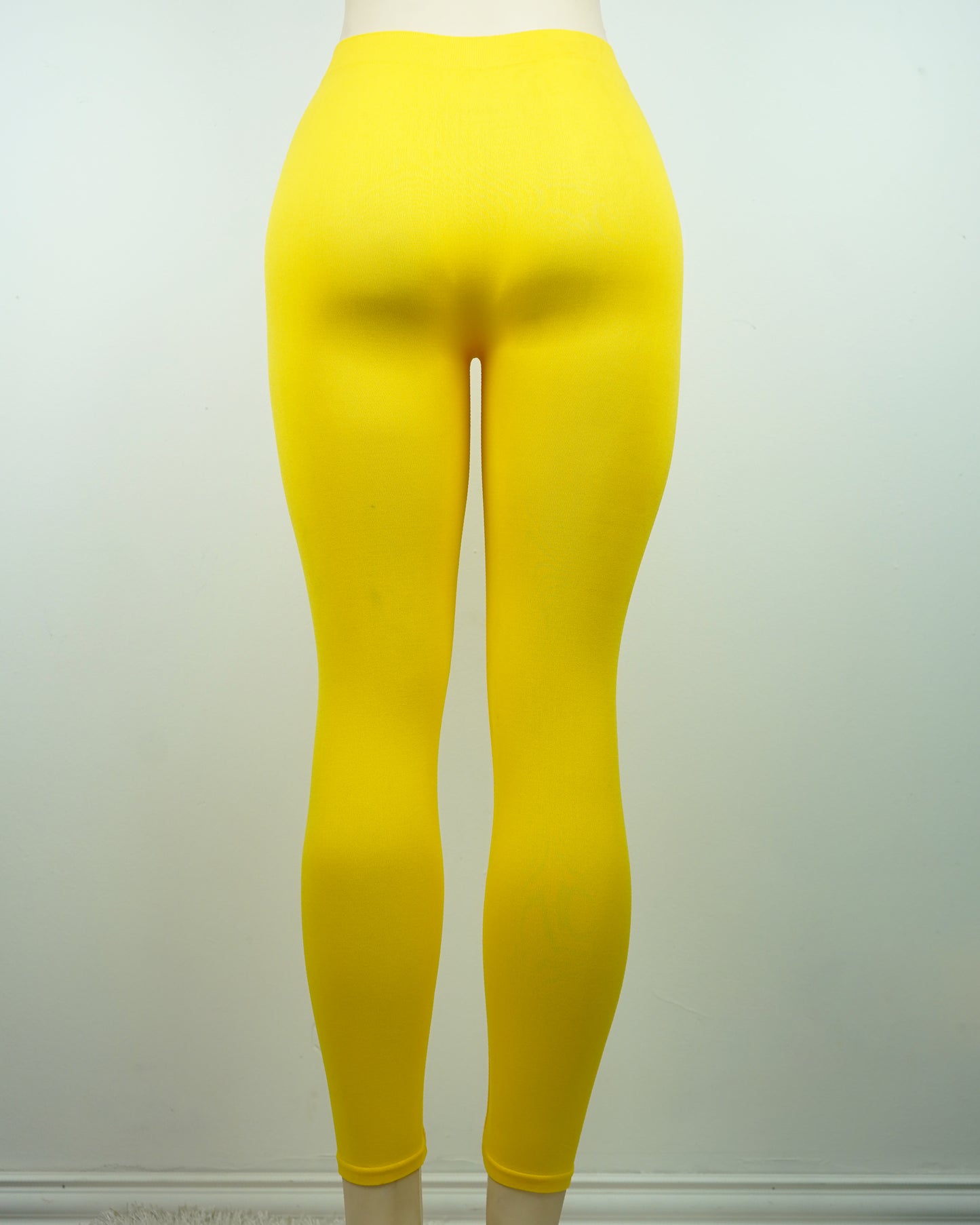 Sunshine Yellow Yoga Leggings - High-Stretch Nylon Spandex One Size