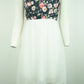 Women's Rose Print Dress with Solid Skirt - Slightly Stretchy (Made in USA) Large size only