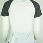 Women's Black Collar & Sleeve T-Shirt (White Body, 85% Poly/15% Linen)