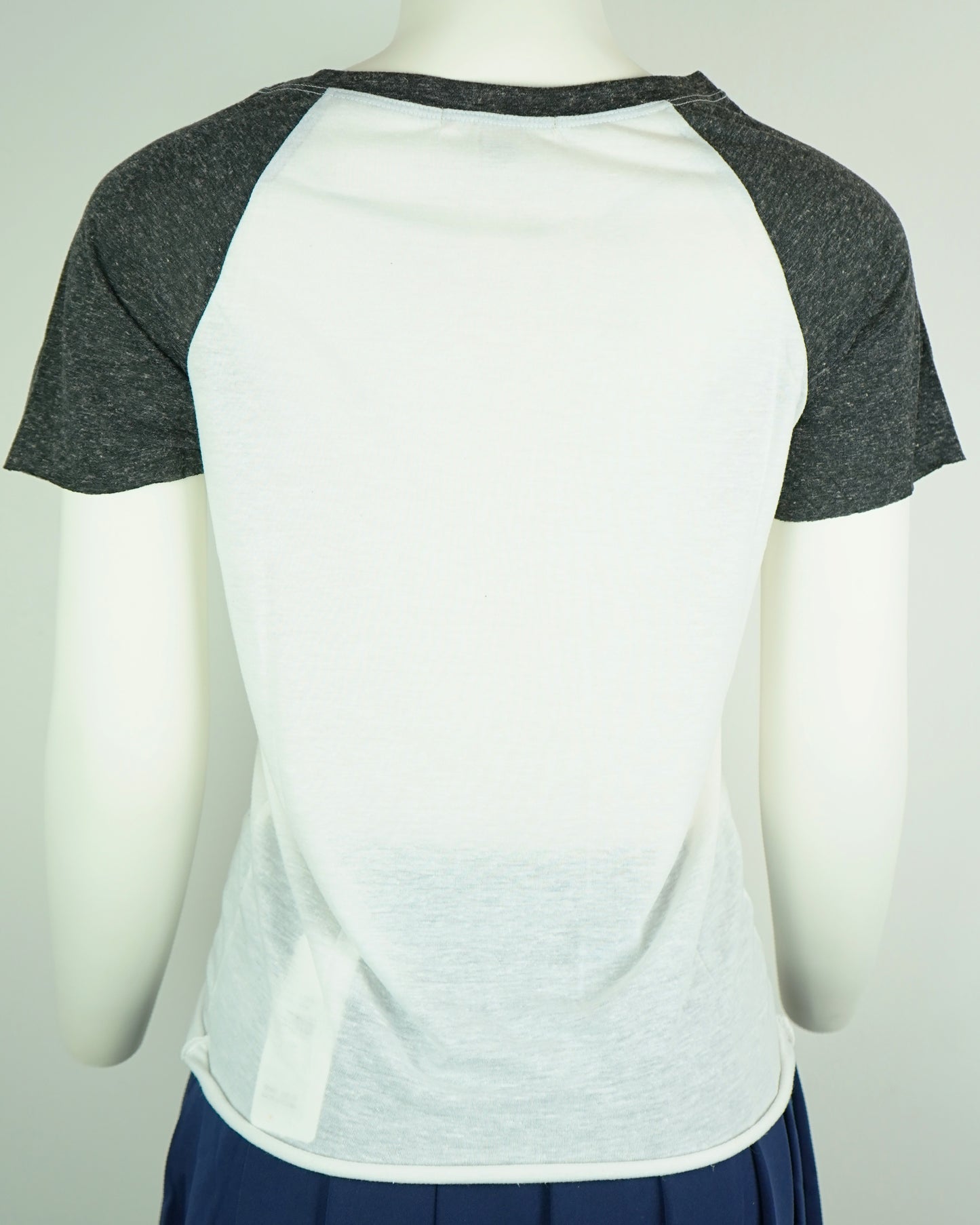 Women's Black Collar & Sleeve T-Shirt (White Body, 85% Poly/15% Linen)