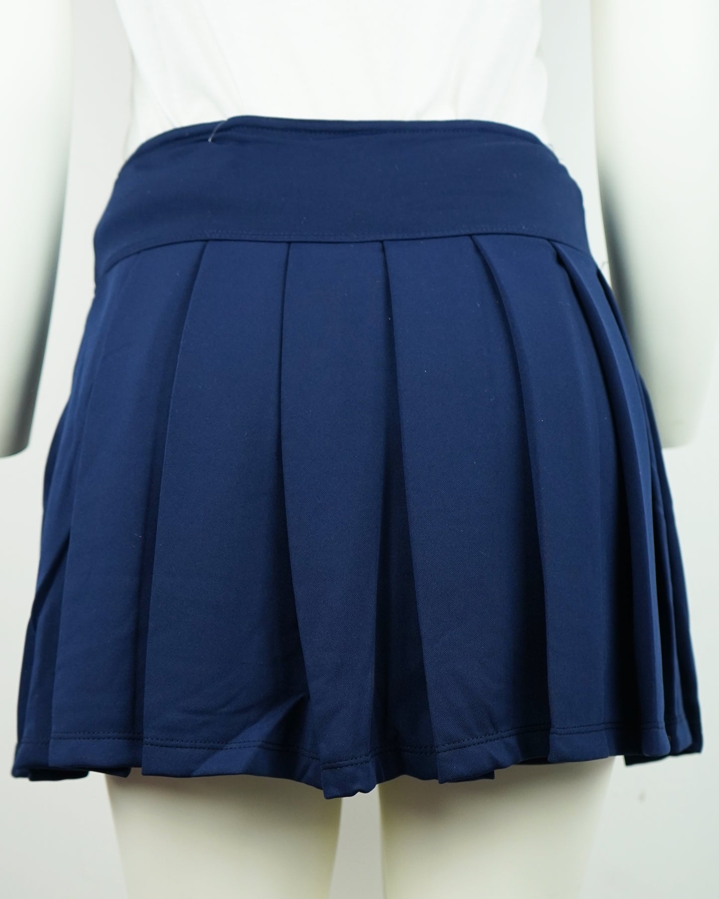 Stretchy Mini Skirt with Built-in Shorts & Side Button Detail