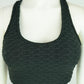 Honeycomb Racerback Padded Sports Bra - Good Stretch, Black