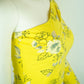 Women's Floral Long Sleeve Asymmetry Top - One Sleeve, Open Shoulder (Yellow or Pink) 95% Cotton