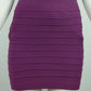 High-Stretch Purple Bodycon Skirt (Striped, Nylon-Spandex Blend) Free Size