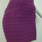 High-Stretch Purple Bodycon Skirt (Striped, Nylon-Spandex Blend) Free Size