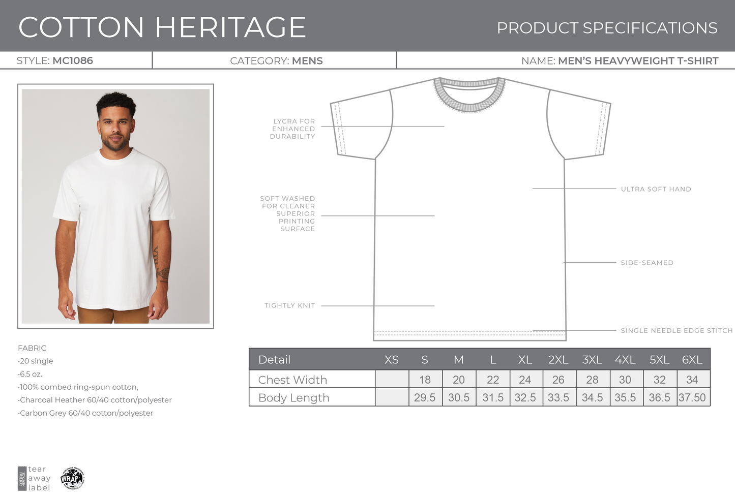 Cotton Heritage Heavyweight Premium Short Sleeve BLANK T-Shirt