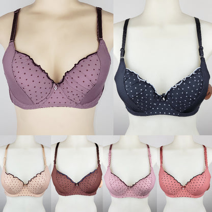 Underwire 6 Pack Cute Stars Everyday Intimate Lite Push Up Bra Underwire