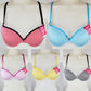 Womens Stripe Pattern Underwire Bra Button 6 Pack Lingerie 32B 34B 36B 38B