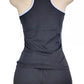 Black & White Activewear Set: High-Stretch Tank Top & Shorts (Cotton Blend, Side Slits)